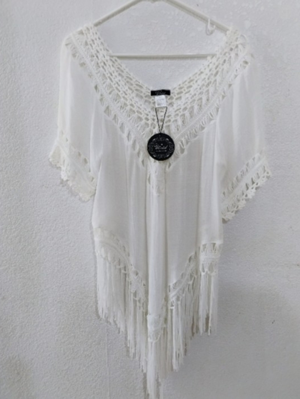 Boho Crochet Fringe Poncho